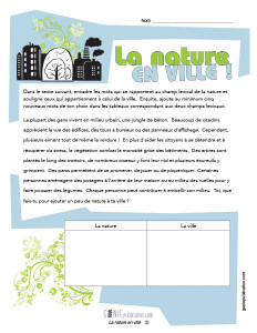 La nature en ville !