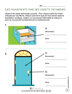 Les mouvements dans des objets techniques
