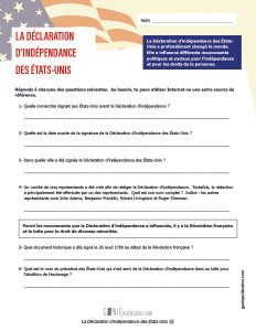 La Déclaration d'indépendance des États-Unis