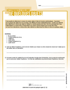 Déterminer le volume de quelques objets
