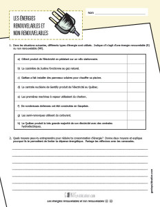 Les énergies renouvelables et non renouvelables