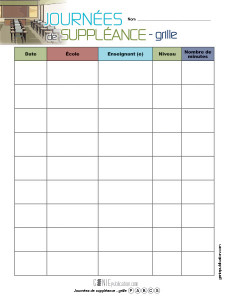 Journées de suppléance – grille