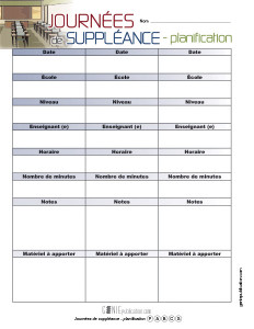 Journées de suppléance – planification