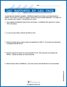 Les rapports et les taux