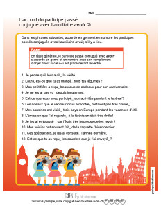 L'accord du participe passé conjugué avec l'auxiliaire avoir 2