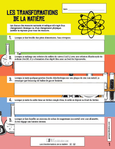 Les transformations de la matière