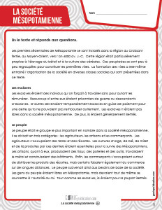 La société mésopotamienne