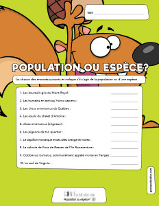 Population ou espèce ?