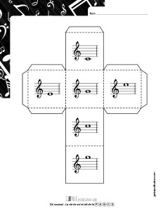 Dé musical – La clé de sol et la clé de fa