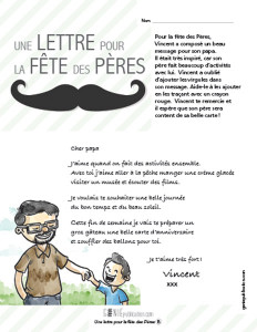Une lettre pour la fête des Pères