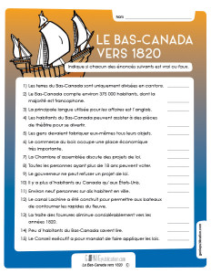 Le Bas-Canada vers 1820
