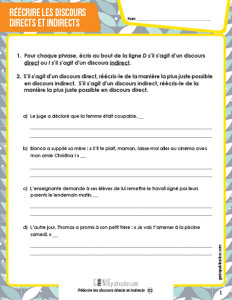 Réécrire les discours directs et indirects