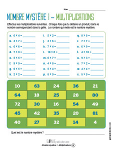 Nombre mystère 1 – Multiplications