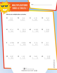 Multiplications sous le soleil !