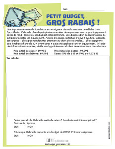 Petit budget, gros rabais !