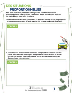 Des situations proportionnelles