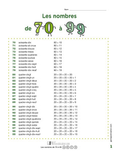 Les nombres de 70 à 99