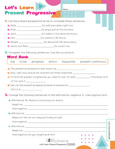 Let's Learn Present Progressive