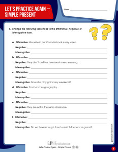 Let's Practice Again – Simple Present