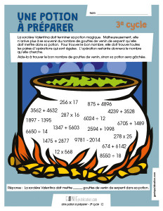Une potion à préparer – 3e cycle