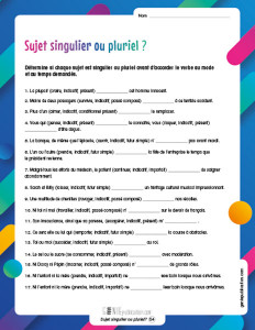 Sujet singulier ou pluriel ?