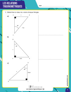 Les relations trigonométriques