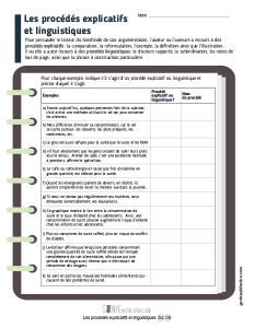 Les procédés explicatifs et linguistiques