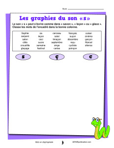 Les Graphies du son «s»