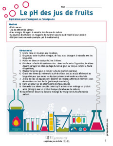 Le pH des jus de fruits