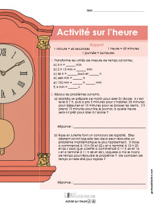 Activité sur l'heure