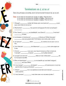 Terminaisons en é, ez ou er