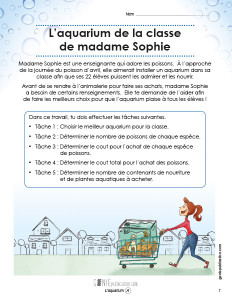 L'aquarium de la classe de madame Sophie