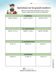 Opération sur les grands nombres