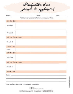 Planification d'une journée de suppléance 1