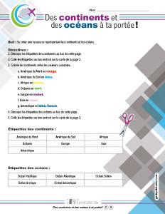 Des continents et des océans à ta portée
