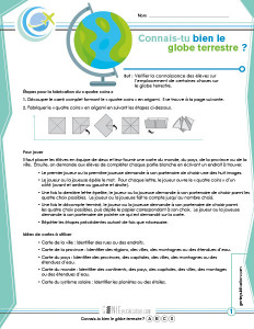 Connais-tu bien le globe terrestre ?