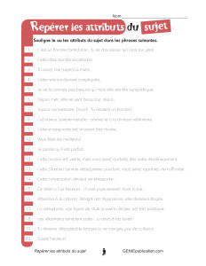 Repérer les attributs du sujet