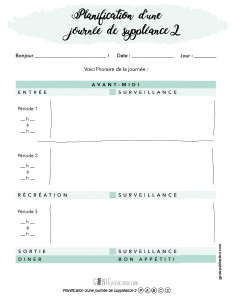 Planification d'une journée de suppléance 2