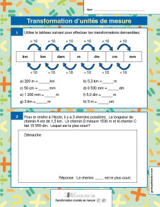 Transformation d'unités de mesure