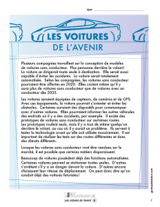 Les voitures de l'avenir