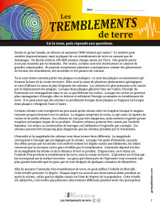 Les tremblements de terre