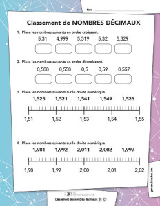 Classement de nombres décimaux
