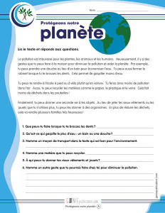 Protégeons notre planète