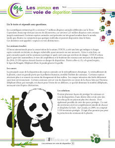 Les animaux en voie de disparition