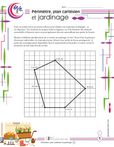 Périmètre, plan cartésien et jardinage