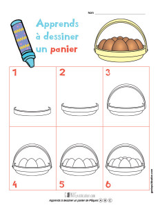 Apprends à dessiner un panier de Pâques