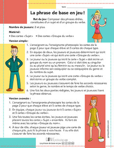 La phrase de base en jeu !