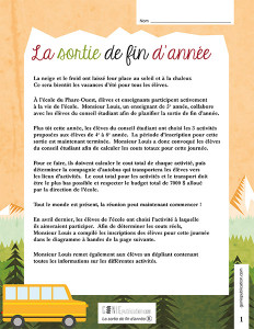 La sortie de fin d'année