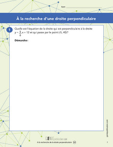 À la recherche d'une droite perpendiculaire