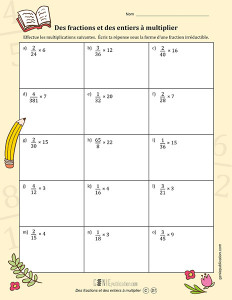 Des fractions et des entiers à multiplier